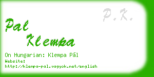 pal klempa business card